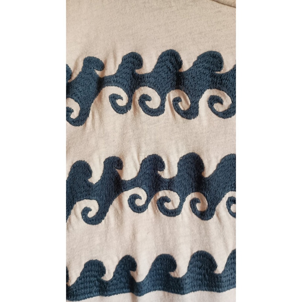 Free People We The Free Chill Vibes Tee XS Oversized Wave Embroidered Cotton - Picture 7 of 14
